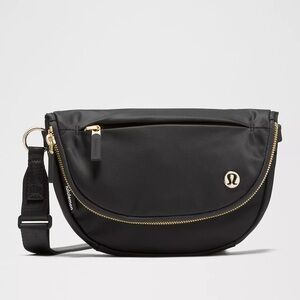 Lululemon Black Crossbody Bag with Gold Hardware